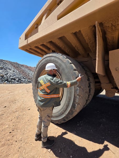 Tyre survey in progress
